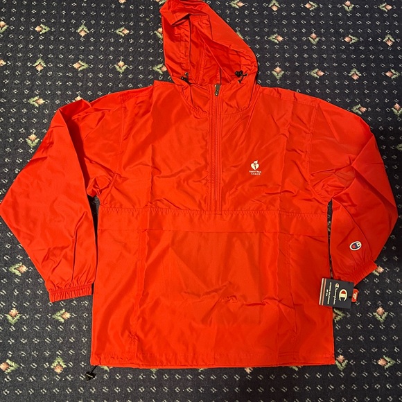 Champion Jackets & Blazers - Champion Heart Walk Coach Vibrant Red Hooded Jacket